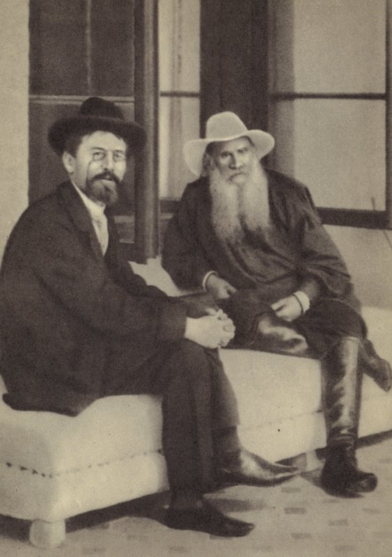 Anton Tjekhov og Leo Tolstoj af Russian Photographer