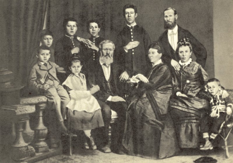 Anton Chekhov og hans familie, Taganrog, Rusland af Russian Photographer