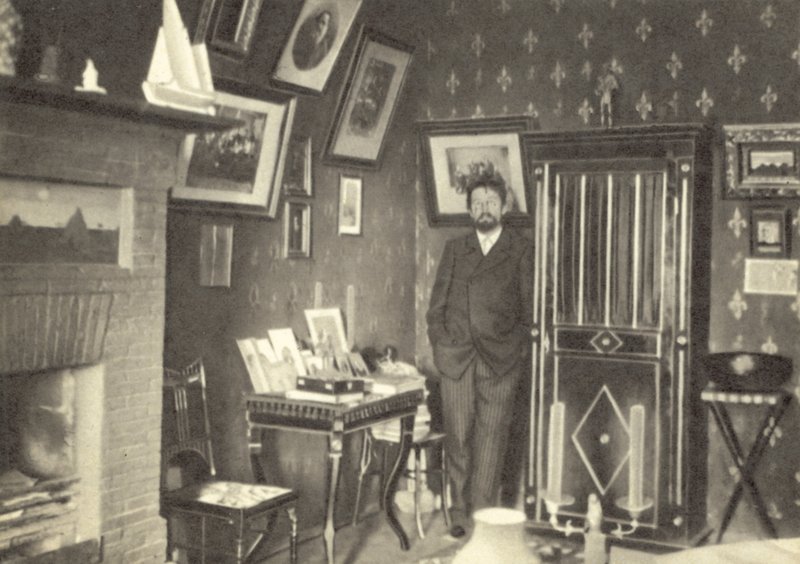 Anton Tjekhov i sit studie i Jalta, Krim af Russian Photographer