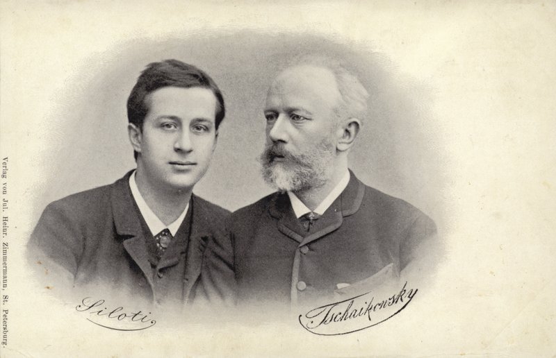 Portræt af Siloti og Tchaikovsky af Russian Photographer