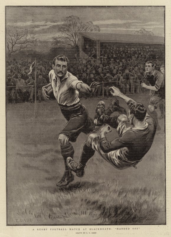 En rugby fodboldkamp i Blackheath, afleveret af S.T. Dadd