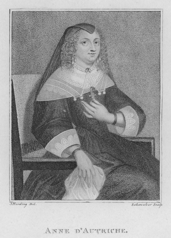 Anne af Østrig (gravering) af S. (after) Harding