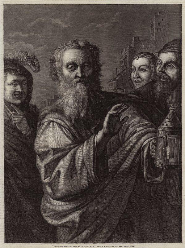 Diogenes søger efter en ærlig mand af Salvator Rosa