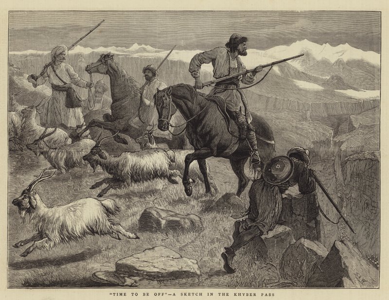 Tid til at tage af sted, en skitse i Khyberpasset af Samuel Edmund Waller