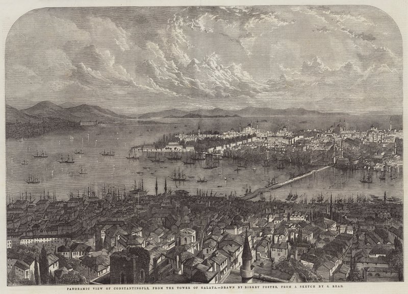 Panoramaudsigt over Konstantinopel fra Galata-tårnet af Samuel Read
