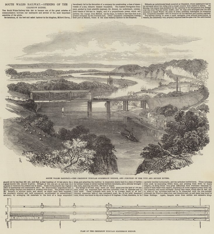 South Wales Railway, åbning af Chepstow Bridge af Samuel Read