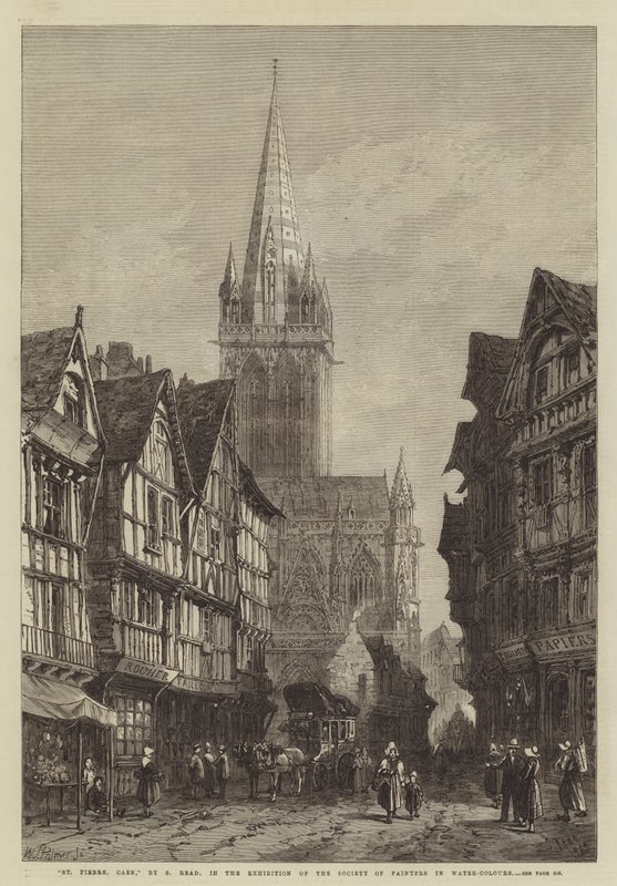 St Pierre, Caen, i udstillingen af Society of Painters in Water-colours af Samuel Read