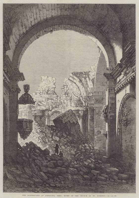 Jordskælvet ved Arequipa, Peru, ruinerne af kirken St. Domingo af Samuel Read