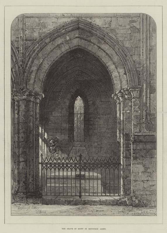 Scotts grav i Dryburgh Abbey af Samuel Read