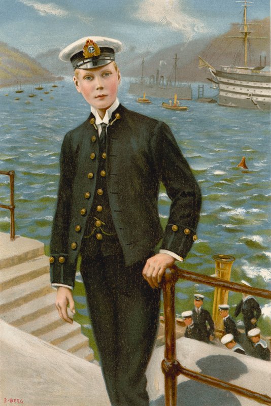 Edward, Prince of Wales, den fremtidige kong Edward VIII (farve litho) af Samuel (after) Begg