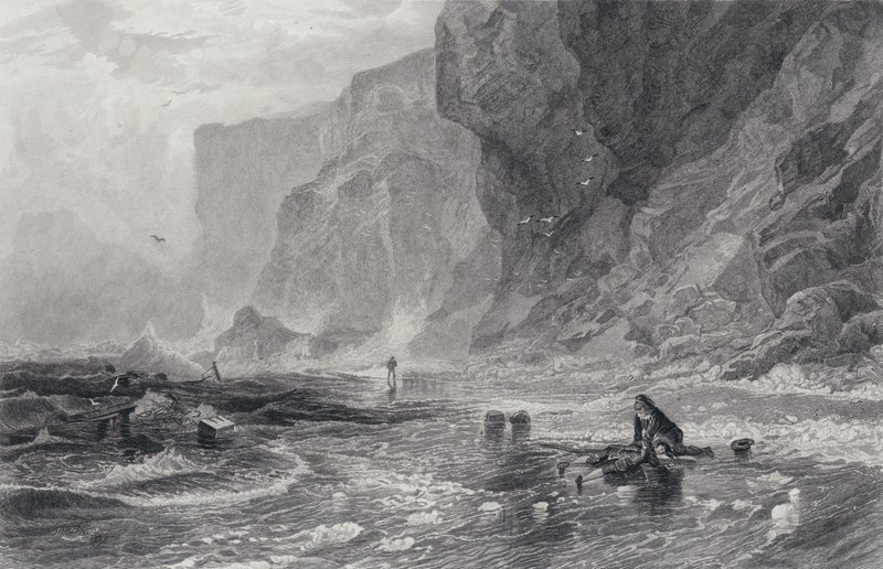Illustration til Piraten af Sir Walter Scott (gravering) af Samuel (after) Bough