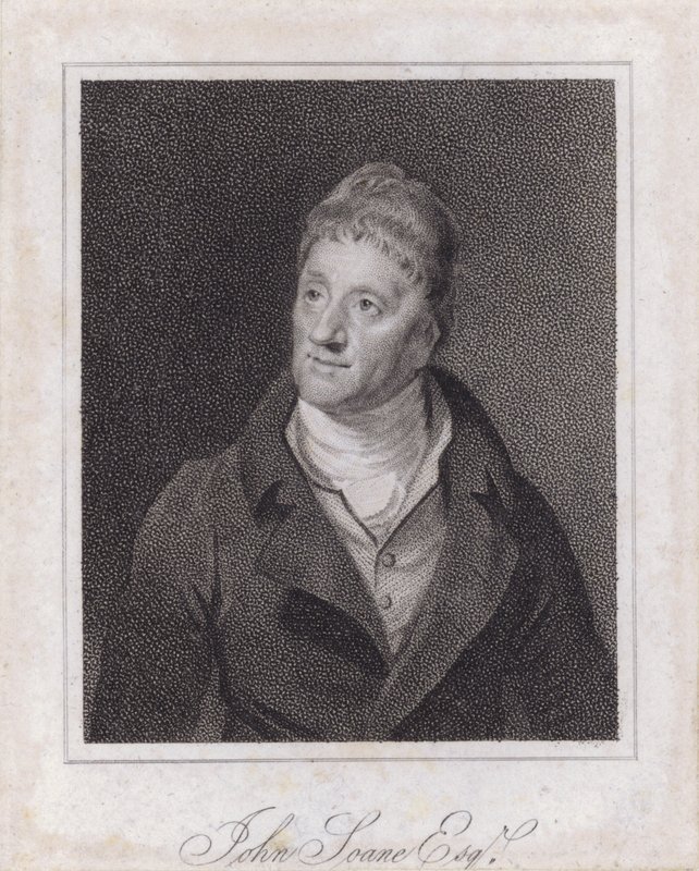Sir John Soane, engelsk arkitekt og samler (gravering) af Samuel (after) Drummond