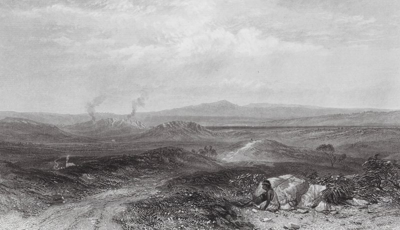 Australien: Udsigt nær Botany Bay (gravering) af Samuel (after) Prout