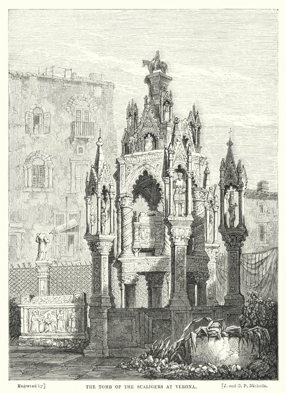Scaligernes grav i Verona (gravering) af Samuel (after) Prout