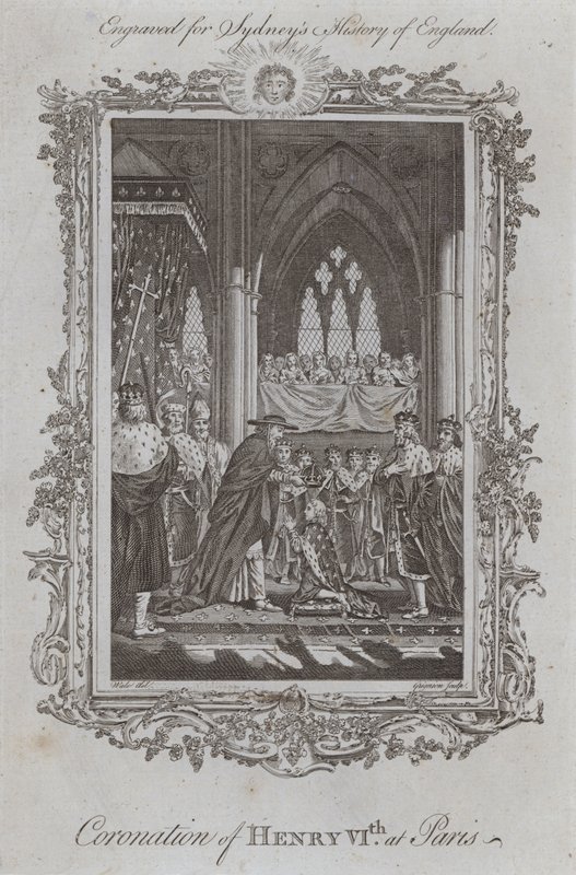 Kroning af Henry VIth i Paris (gravering) af Samuel (after) Wale