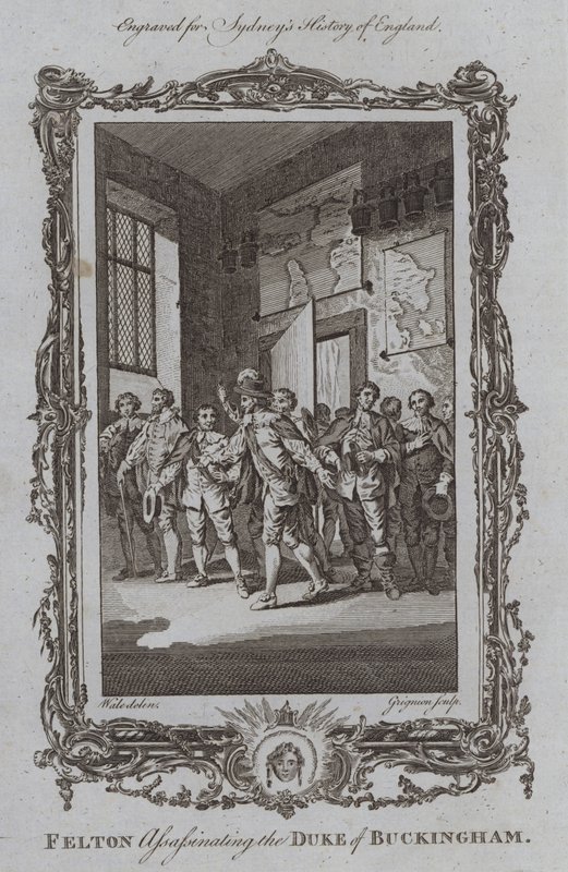 Felton myrder hertugen af Buckingham (gravering) af Samuel (after) Wale