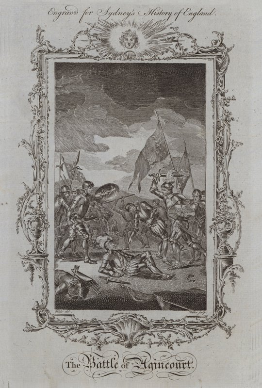 Slaget ved Agincourt (gravering) af Samuel (after) Wale