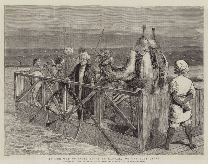 På vej til Indien, færge ved Kantara, på Suez-kanalen af Samuel Edmund Waller