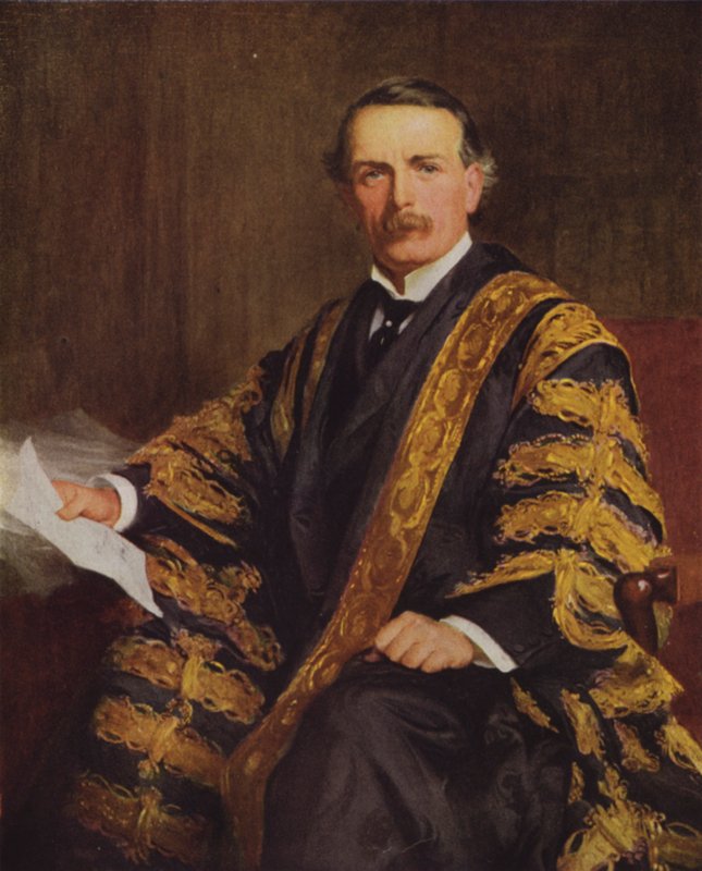 David Lloyd George, walisisk liberal politiker og premierminister i Storbritannien (farve litho) af Samuel Luke (after) Fildes