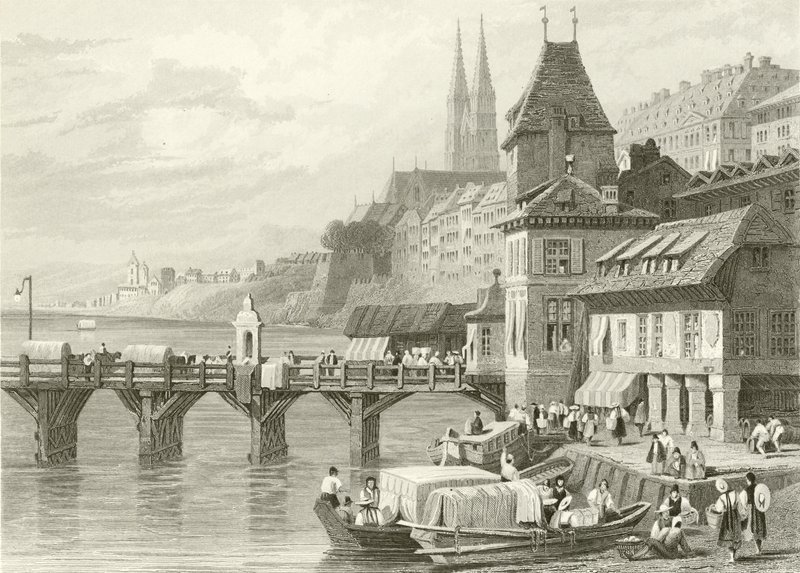 Basel, ved Rhinen af Samuel Prout