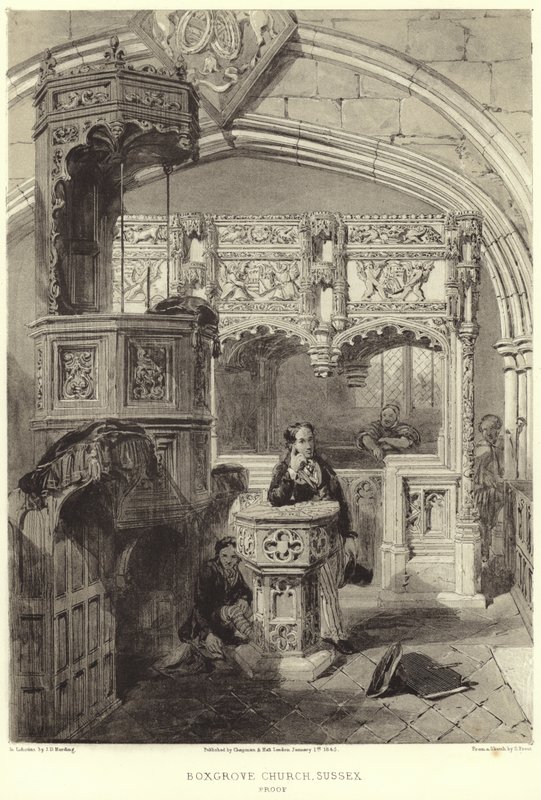 Interiør af kirken St. Mary og St. Blaise af Samuel Prout