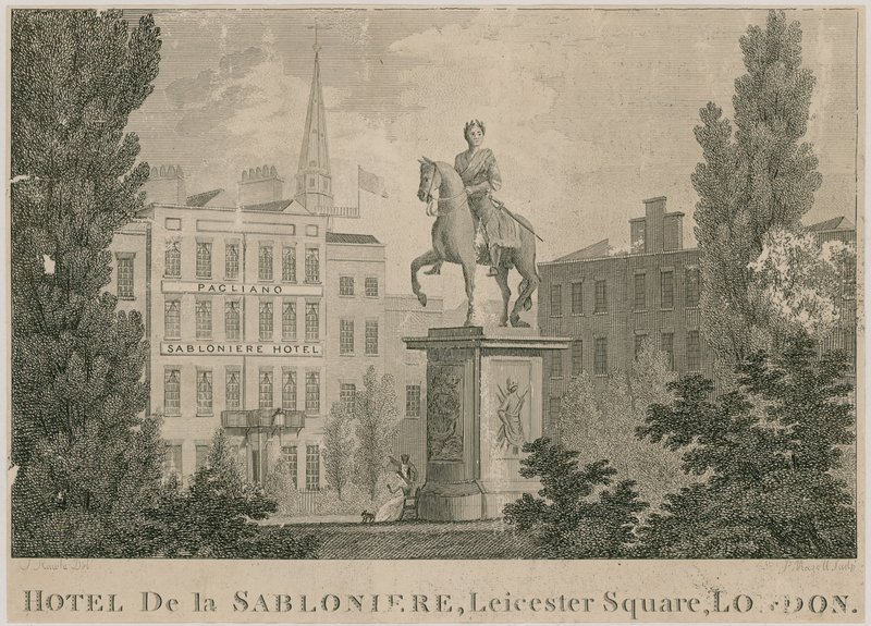 Hotel de Sabloniere, Leicester Square, London af Samuel Rawle