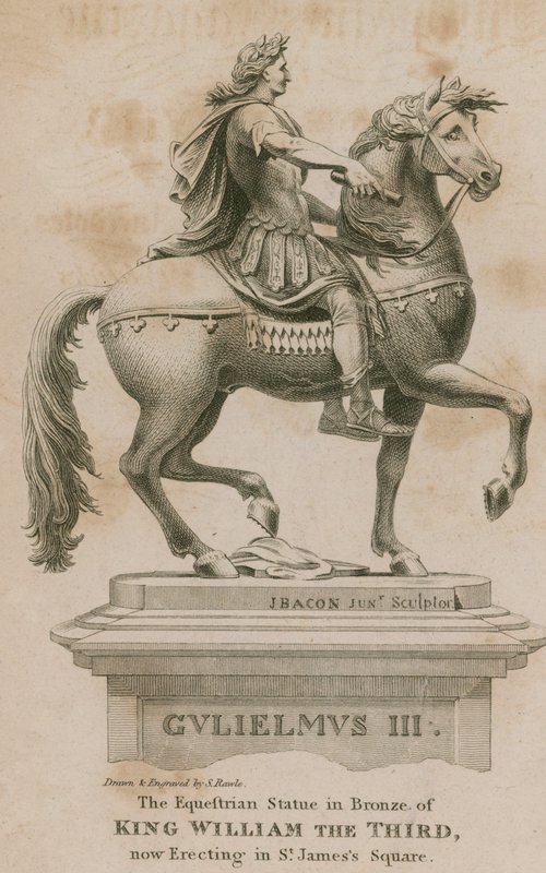 Statue af kong William den Tredje, der nu er opført på St James