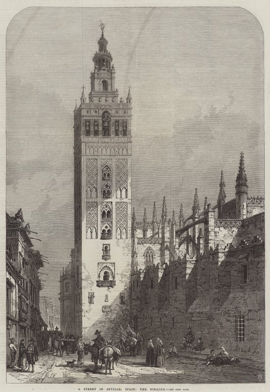En gade i Sevilla, Spanien, Giralda af Samuel Read