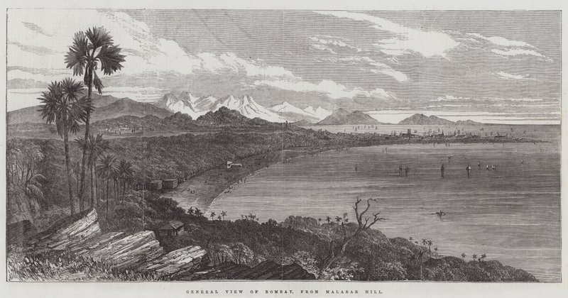 Generel udsigt over Bombay, fra Malabar Hill af Samuel Read