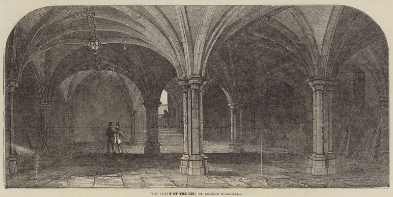 Krypten i City of London Guildhall af Samuel Read
