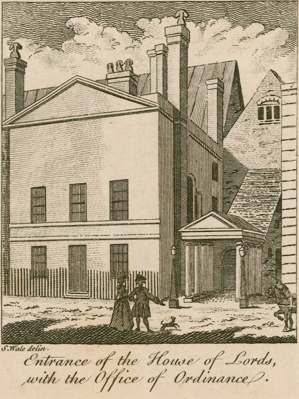Indgangen til House of Lords med Office of Ordinance, Westminster af Samuel Wale
