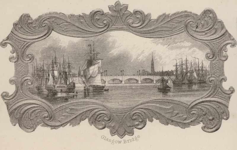 Glasgow Bridge, Skotland (litho) af Scottish School