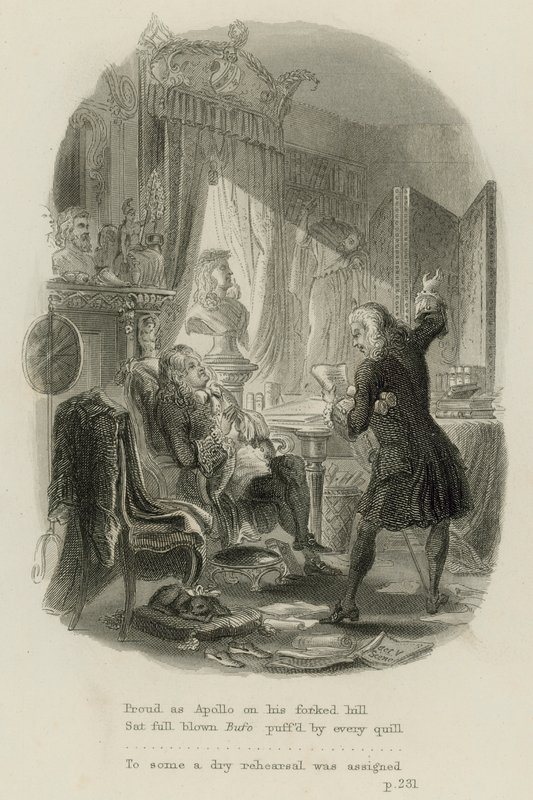 Scene fra brev til doktor Arbuthnot, af Alexander Pope (gravering) af Scottish School