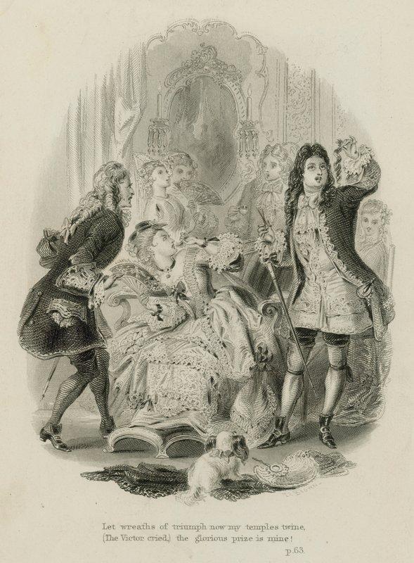 Scene fra Rape of the Lock, af Alexander Pope (gravering) af Scottish School