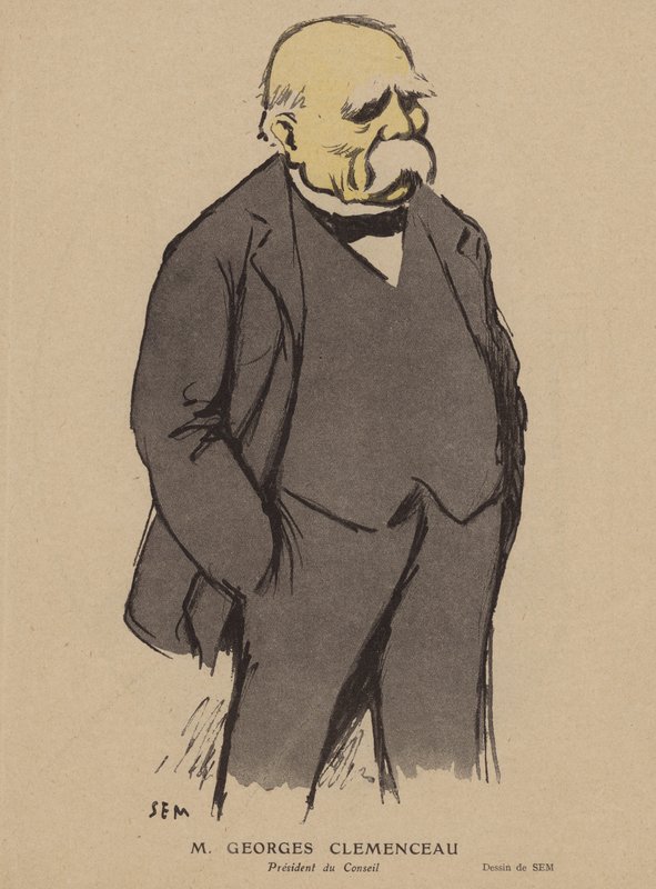 Georges Clemenceau, fransk politiker (farve litho) af Sem