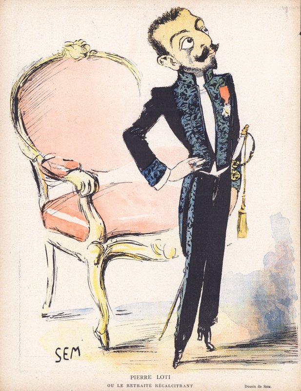 Pierre Loti, fransk søofficer og romanforfatter (farve litho) af Sem