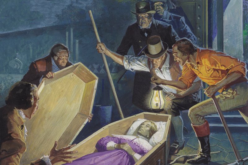 Burke and Hare, Grave Robbers and Murders (gouache på papir) af Severino Baraldi