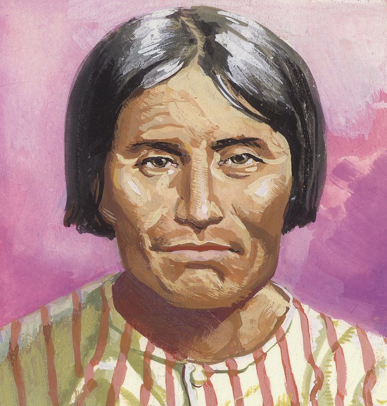 Høvding Kintpuash (gouache på papir) af Severino Baraldi