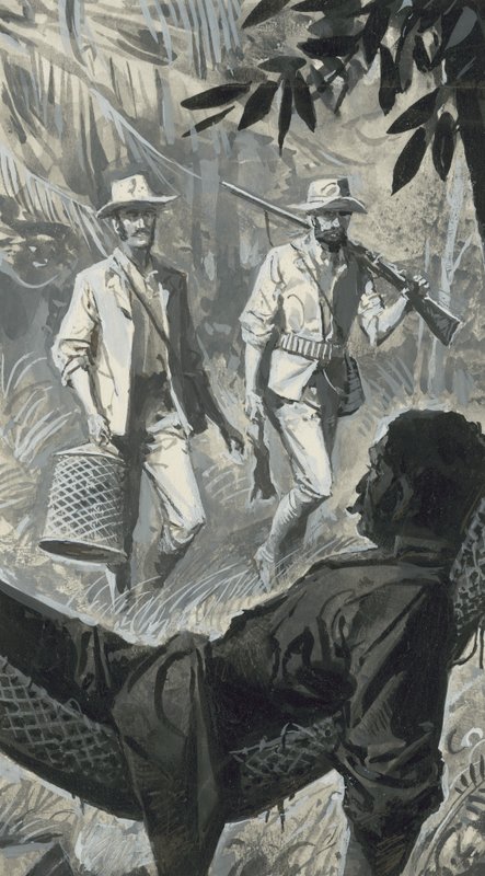 Henry Walter Bates og Alfred Russel Wallace (gouache på papir) af Severino Baraldi