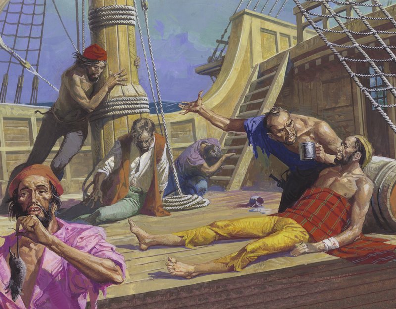 Magellans sømænd på rejsen over Stillehavet af Severino Baraldi