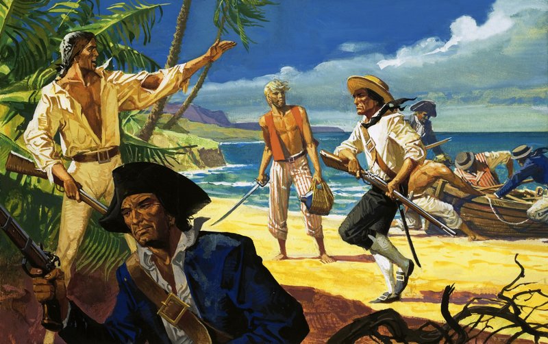 Mytterister fra Bounty går i land på Pitcairn Island af Severino Baraldi