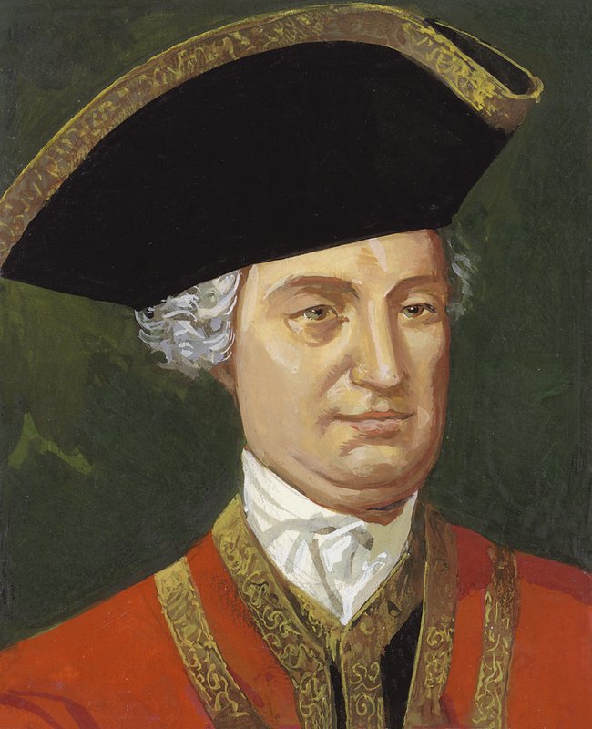 Portræt af Robert Clive fra Indien (gouache på papir) af Severino Baraldi