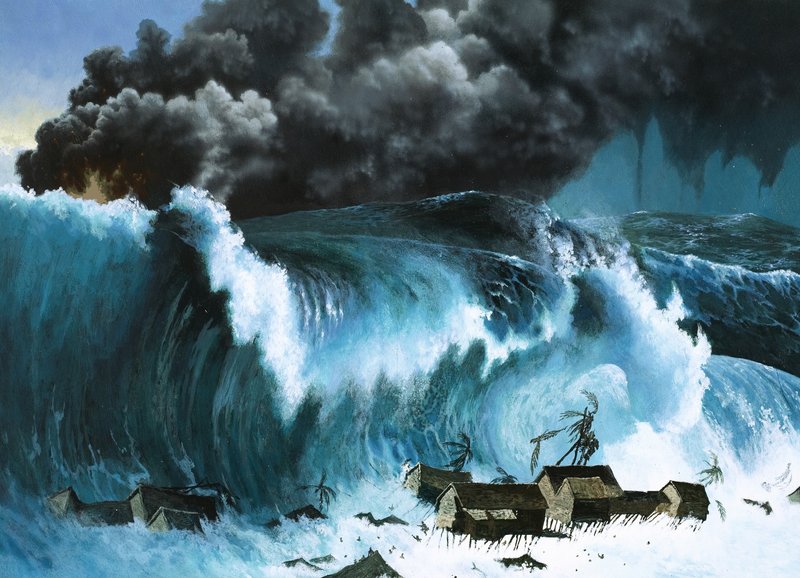 Tsunami efter udbruddet af Krakatoa af Severino Baraldi