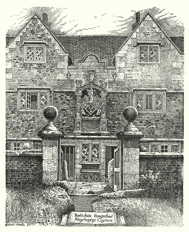 North Side, Hungerford Almshouses, Corsham (gravering) af Sidney Heath