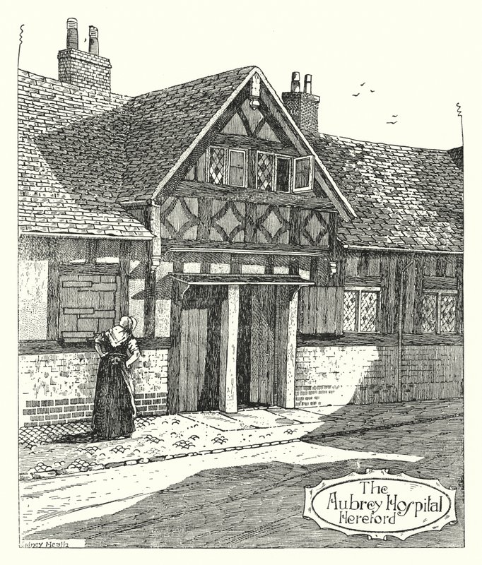 The Aubrey Hospital, Hereford (gravering) af Sidney Heath