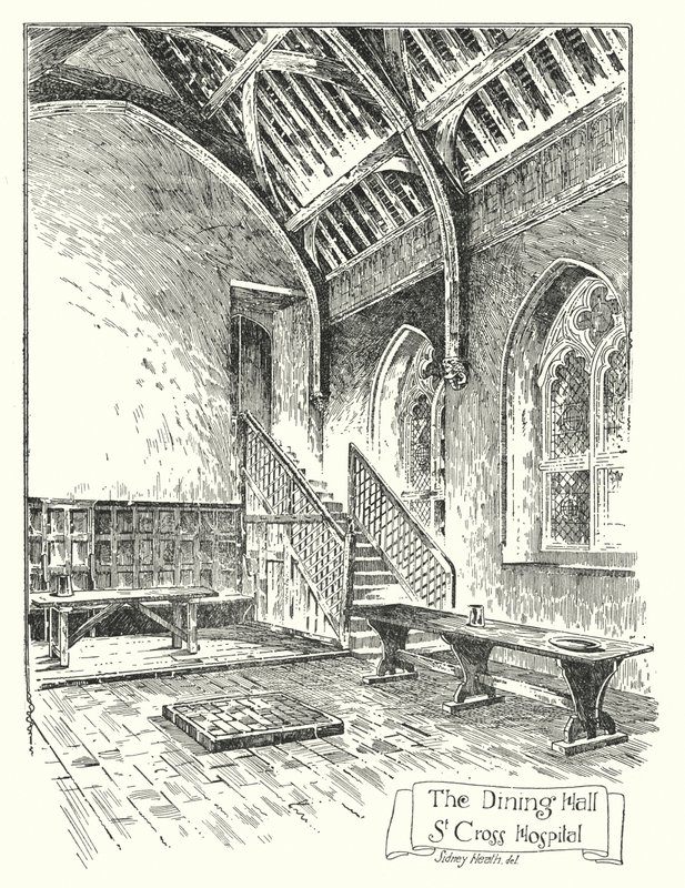 The Dining Hall, St Cross Hospital (gravering) af Sidney Heath