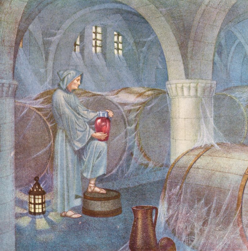 Den gyldne legende: Friar Claus (farvelitografi) af Sidney Meteyard
