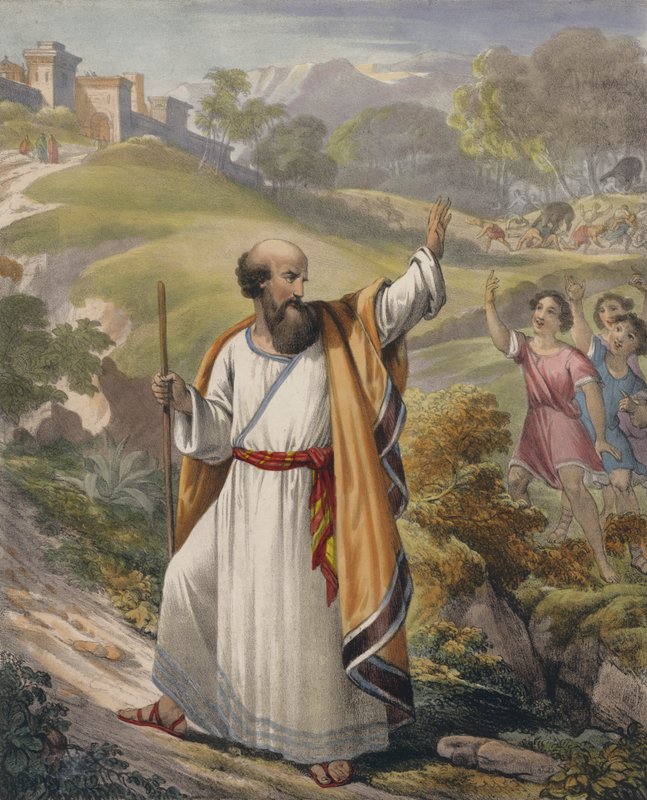 Små børn håner Elisha af Siegfried Detler Bendixen