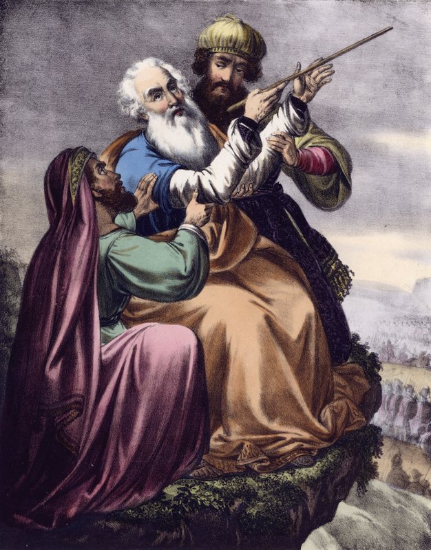 Moses beder om Israels succes mod amalekiterne af Siegfried Detler Bendixen