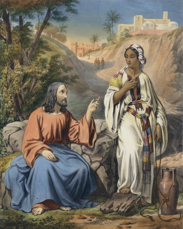 Kristus og kvinden fra Samaria ved Jacobs Brønd af Siegfried Detler Bendixen